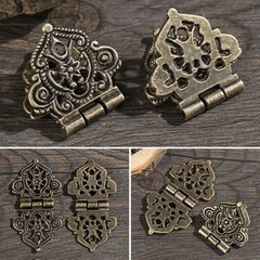 10 Pack Antique Bronze Decorative Hinges, Wood Box, Cabinet Door, Butt Hinge
