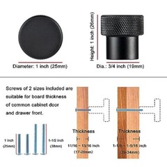 Knurled Cabinet – Pull Handle (25mm / 1 Knob 1 – 10Pcs Brushed Nickel Knob