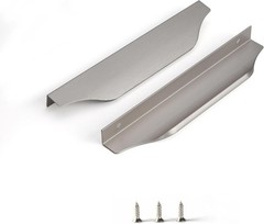 6 Pack Brushed Nickel 7.87 inch 200mm Length Finger Tab Pulls for Cabinet