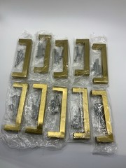 10PACK Kitchen Cabinet Drawer Square Gold Brushed Brass Handle Pull Zinc Alloy