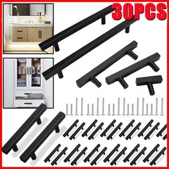 30-PACK Matte Black Square Stainless Steel Kitchen Cabinet Handles Drawer Pulls