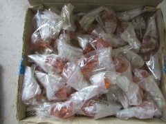(50) 1.25″ Hexagon Hex Pink Peach Glass Cabinet Door Knobs 1″