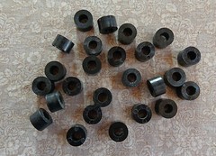Package of 25 Plasticraft Black Plastic Round Door Slide Spacer