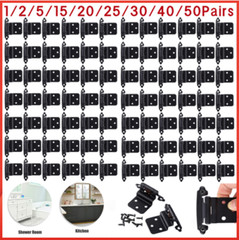 Lot black 3/8″ Kitchen Door Cabinet Hinges Self Closing Inset Face Mount US NEW