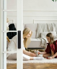 Self Adhesive Cabinet Handle, Sliding Shower Door Pull, 4~3/4 in, Black, 2~Pack