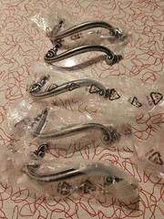 New Antique Cabinet and Drawer handles stylish Silver PAMAR 358A Italy set of 8