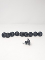 10 Bullseye Cabinet Drawer pulls Black W Mounting Screws