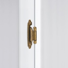 50 Pack (25 Pairs) Antique Brass Cabinet Hinges for Kitchen Doors, Self-Closing,