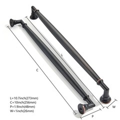 2 Pack 10 Inch Hole Center Oil Rubbed Bronze Cabinet pulls Solid Heavy Duty C…