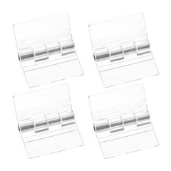 4Pcs 30x34mm Acrylic Hinges Clear Folding Hinge with Metal Shaft Transparent