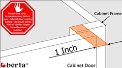 Berta 2-Pack, 1 inch Overlay Soft Closing Face Frame Cabinet Hinges, 105 Deg