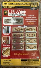 RUBY Monkey Magnets Ultra-Thin Magnetic Plates Keep It All Shut, AS-SEEN-ON-TV