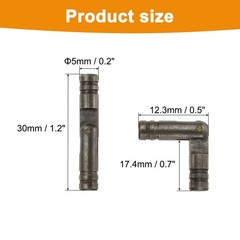 20Pcs Invisible Barrel Hinges, 5x30mm Brass Concealed Hinge, Black