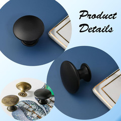 Black Knobs for Chest of Drawers, 12 Pack Vintage Kitchen Cabinet Pulls Round Me