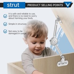 1 Pack lid Fixed Hinges for 50 lb Wooden Boxes, Toy Box Soft Closing, lid Sup…