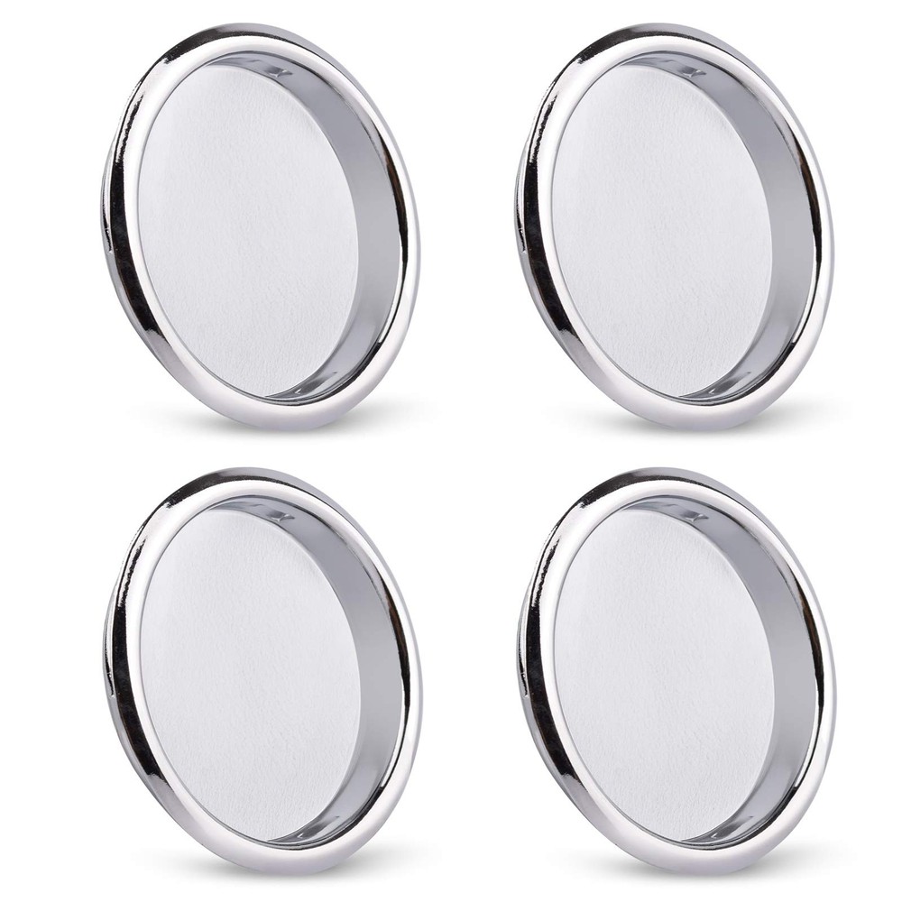 HOMOTEK 4~Pack Chrome Closet Door Finger Pulls, 2~1/16 In, Snap~In