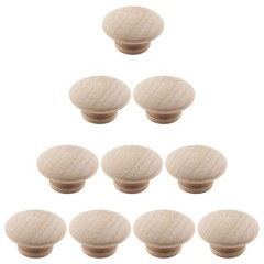 Murtenze 10 Pack 1-1/2 Inch Wood Knobs Unfinished Round Mushroom Shape Wooden…