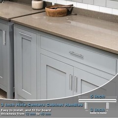 30 Pack Brushed Nickel Cabinet Handles 3 Inch Hole Center Drawer Pulls Stainless