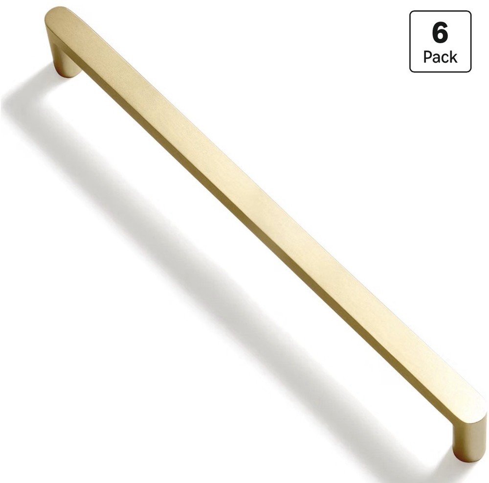 6-pack Pure Brushed Brass Made Luxurious Drawer Cabinet Pulls 7-9/16 inch
