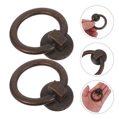 2Pcs Vintage Cabinet Drawer Pulls Zinc Alloy Durable Light Brown Retro Handles