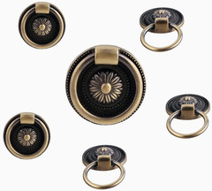 6 Pcs Antique Drawer Pull Ring Cabinet Ring Handle Cabinet Drawer Dressing Knob