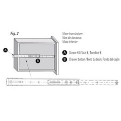 Richelieu Center Mount Drawer Slide 16” 400mm Steel Ball Bearing Slide – New