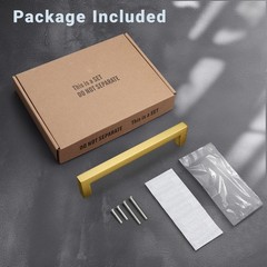 10Pack 6-3/10 Inch Brushed Gold Cabinet Pulls Stainless Steel Kitchen Cabinet…