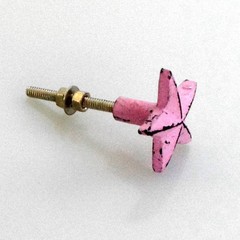 Vogue Star Worn Metal Pink Cabinet Draw Door Knob Handle **FREE DELIVERY**