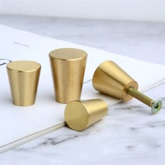 Round Truncated Tapered Cone Gold Solid Brass Knobs Copper Cabinet Kitchen pull