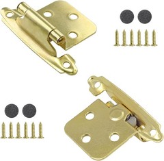 25 Pair (50 Pack) Cabinet Hinges, 1/2 Inch Overlay Cabinet Door Hinges