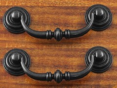 6PCS Antique Drop Bail Pulls, 3.5″ Hole Center Shabby Chic Drawer Pulls Vintage