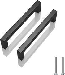 Matte Black 5 Inch Cabinet Handles, 30 Pack Cabinet Pulls | Square Kitchen Cabin