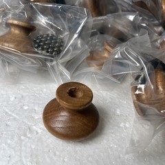 Set of 22 Redwood Cabinet Knobs with Brass Center – Rustic Vintage Style Pulls