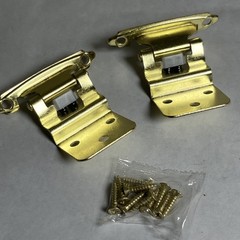 56 Polished Brass Traditional 3/8” Inset Cabinet Hinges With SemiConcealed Frame