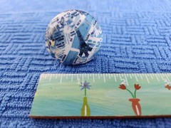 Anthropologie Ceramic Cabinet Knob Eiffel Tower W/Blues Rare Find! Brand New!!