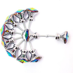10 Pack Drawer Knobs, 30mm Colorful Crystal Glass Cabinet Dresser Pulls
