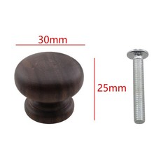 Natural Wood Cabinet Knob Simple Walnut Nut Brown Drawer 1.18×0.98 Inch 4 PCS