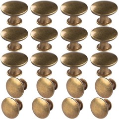 20 Pack Brass Round Antique Brass Kitchen Cabinet Knobs Cupboard Door Knobs D…