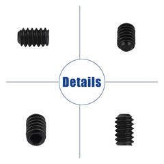 1000Pcs Metric + SAE Set Screw Assortment Kit, Internal Hex Drive Cup-Point Alle