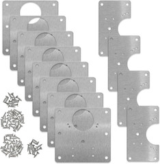 Stainless Steel Cabinet Hinge Repair Plate Kit with Mounting Screws, Durable Doo