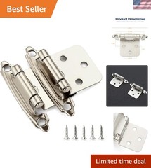 Elegant Satin Nickel Decorative Cabinet Hinges with Bumpers for Easy Install