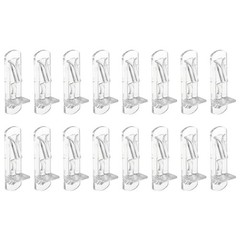 16Pcs Clear Plastic Locking Shelf Pins Fits 7.9mm Peg Hole 16mm Thick]