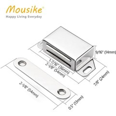 Mousike Cabinet Door Magnets 30 lb Stainless Steel Magnetic Catch 4 Pack