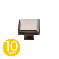 Accent Series 1 In. Modern Satin Nickel Square Cabinet Knob (10-Pack)