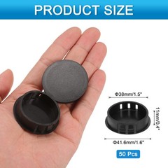 50pcs Nylon Hole Plugs,1-1/2″ Round Drill Screw Hole Plugs Covers, Black
