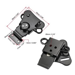 2Pcs 2.56″ Iron Spring Loaded Butterfly Twist Latch Keeper Keyhole Black