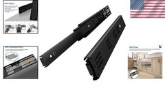 12″ Black Soft Close Drawer Slides – 3-Fold Extension, 100lb Strong