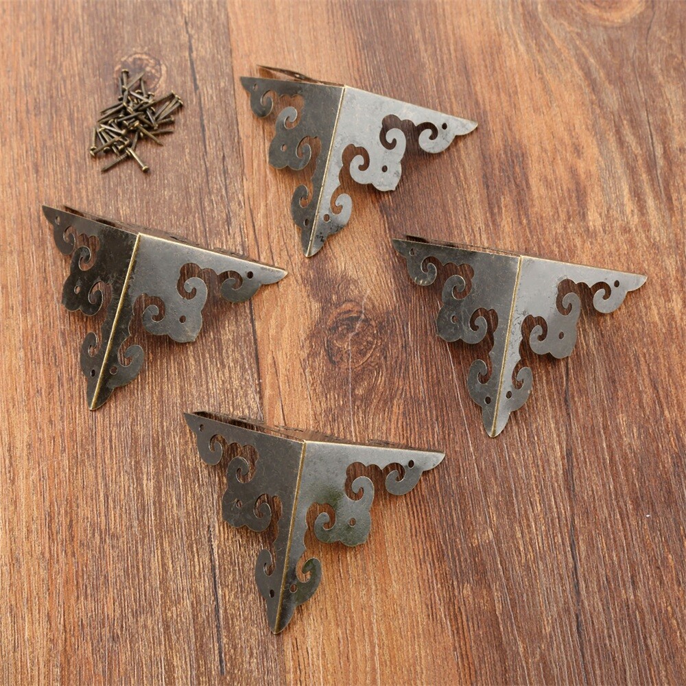 4pcs 50mm Jewelry Chest Box Wood Case Edge Corner Protector Guards Household