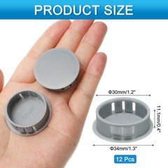 12pcs Drill Screw Hole Plugs Covers 1-1/5″(30mm) Dark Gray