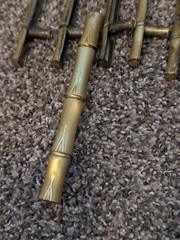Lot of 20 Vintage Faux Bamboo Cabinet Drawer Pull Handles Antique Brass 3″ CTC 5